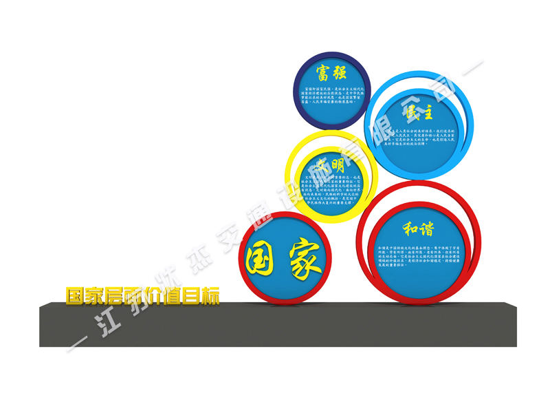 圓形款式價(jià)值觀標(biāo)牌