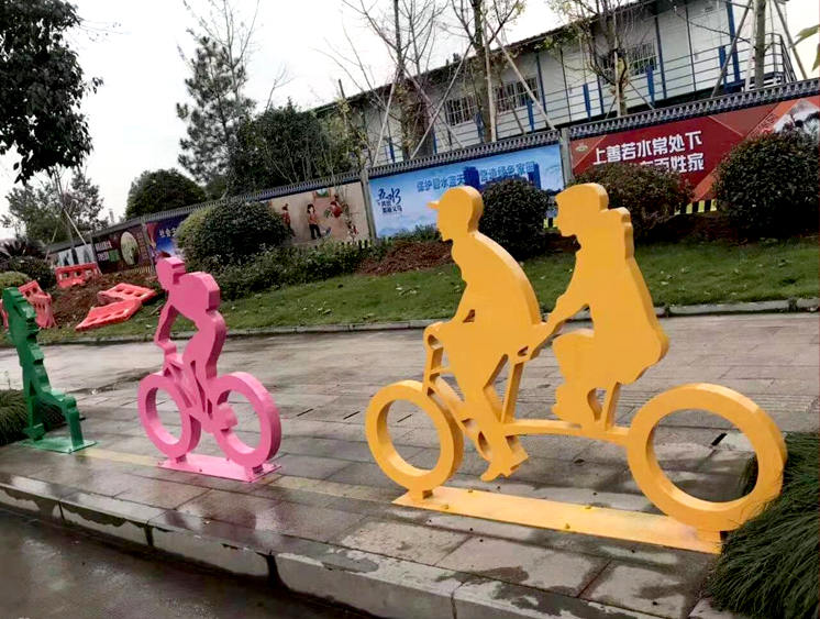 自行車(chē)運(yùn)動(dòng)造型健康宣傳標(biāo)牌