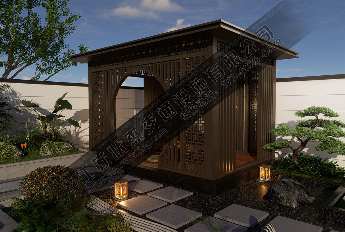 鋼結(jié)構(gòu)新中式庭院?jiǎn)伪劾燃? /></p>
<p><br /></p>
<p align=