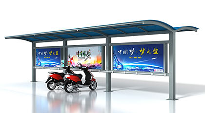 雙面摩托車停車棚效果圖