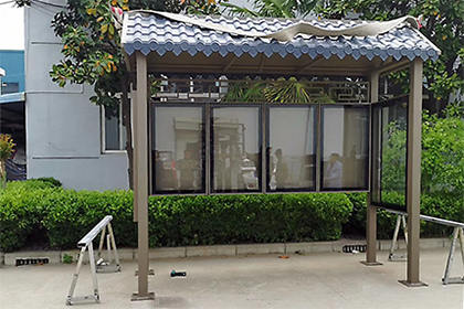 社區(qū)仿古垃圾分類回收亭效果圖