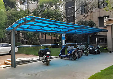 小區(qū)電瓶車充電棚效果圖